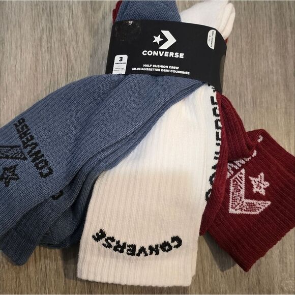 Converse 3-PK Chevron Star Half Cushion Crew Socks - Picture 2 of 4